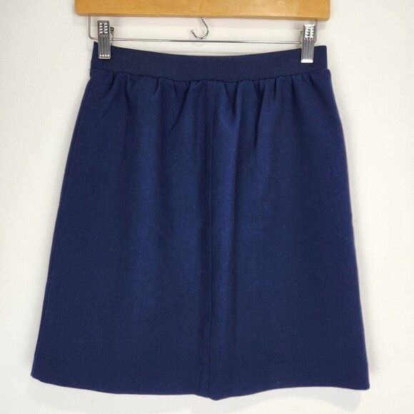 Lacoste Skirt Womens 2 Navy Blue Pleated‎ A-Line Prep School Mini French Style - Picture 2 of 10